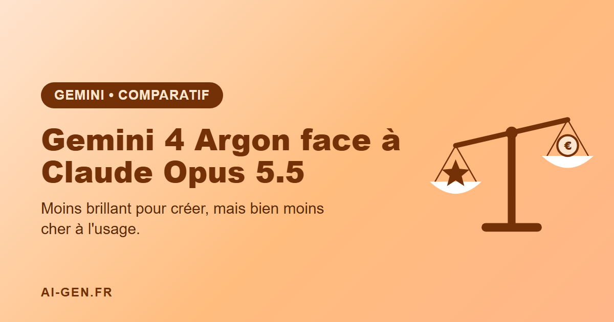 Gemini 4 Argon face à Claude Opus 5.5 : une balance entre la qualité et le prix